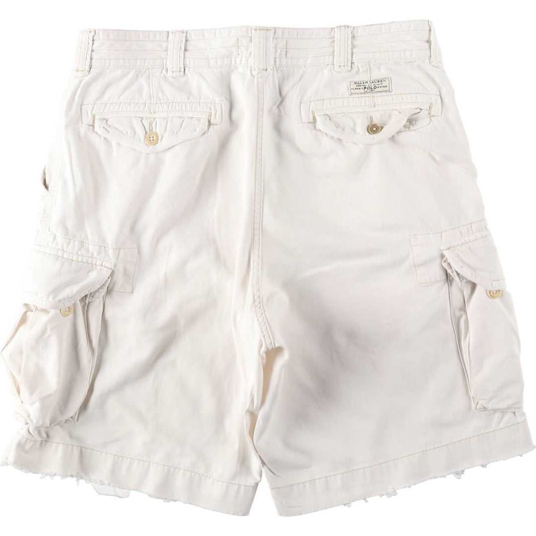 Ralph Lauren POLO by Ralph Lauren cargo shorts, half pants, men's size w36 cotton white type Vintage Second Hand