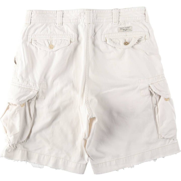 Ralph Lauren POLO by Ralph Lauren cargo shorts, half pants, men's size w36 cotton white type Vintage Second Hand