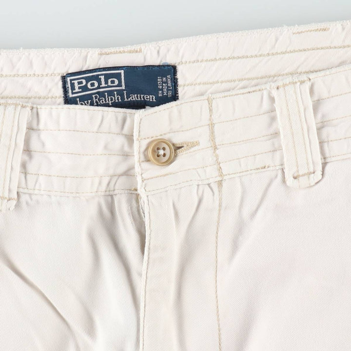 Ralph Lauren POLO by Ralph Lauren cargo shorts, half pants, men's size w36 cotton white type Vintage Second Hand