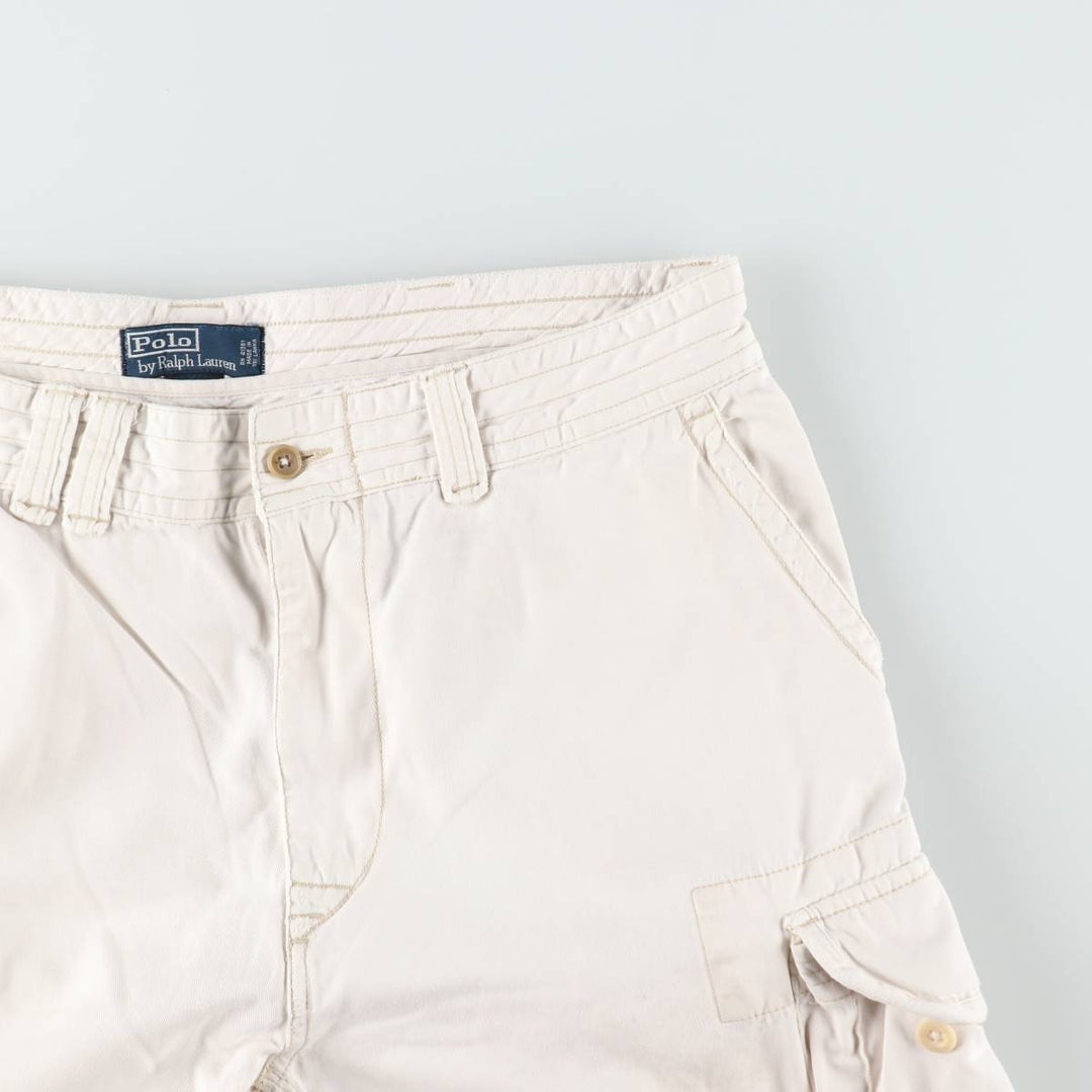 Ralph Lauren POLO by Ralph Lauren cargo shorts, half pants, men's size w36 cotton white type Vintage Second Hand