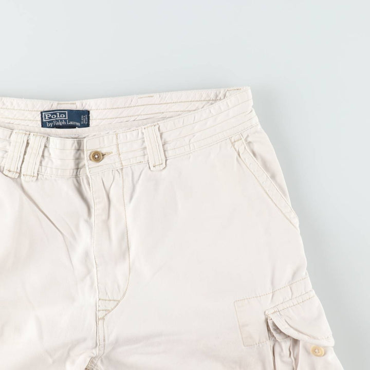 Ralph Lauren POLO by Ralph Lauren cargo shorts, half pants, men's size w36 cotton white type Vintage Second Hand