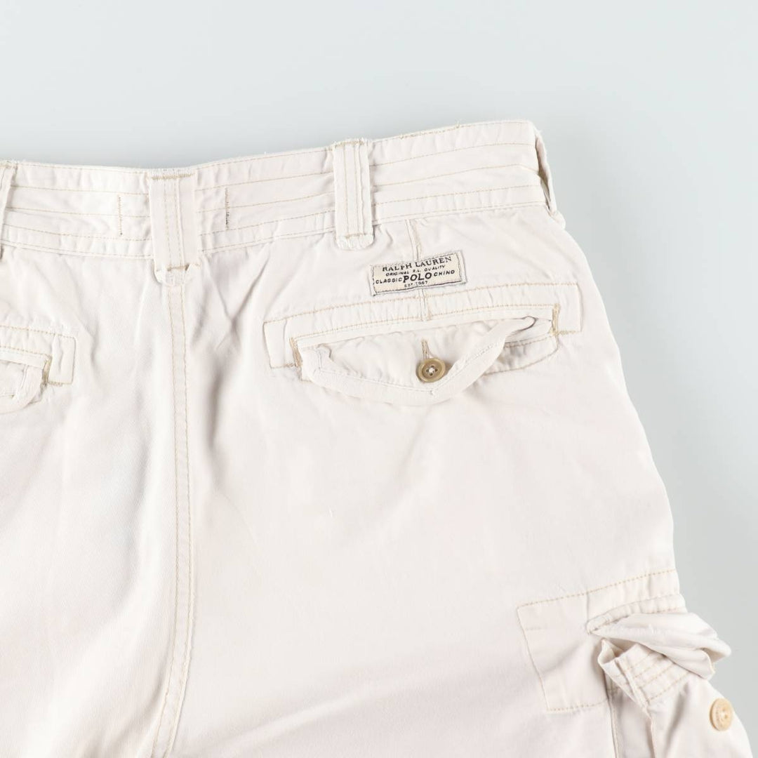 Ralph Lauren POLO by Ralph Lauren cargo shorts, half pants, men's size w36 cotton white type Vintage Second Hand