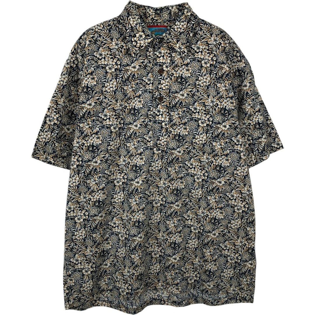 80s-90'S Reyn Spooner Joe Kealohas Floral Pullover Hawaiian Aloha Shirt Box Shirt Men's Size M cotton black type Vintage Second Hand