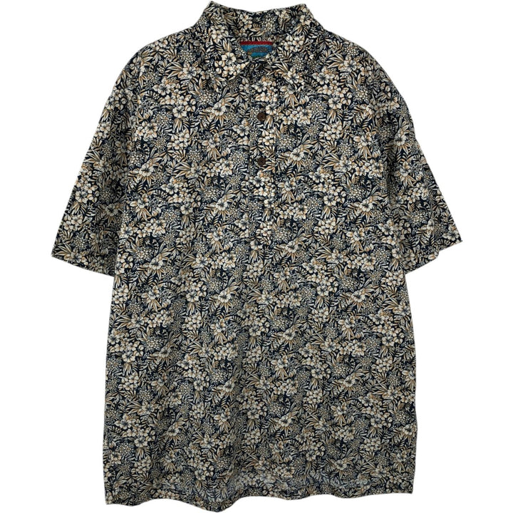 80s-90'S Reyn Spooner Joe Kealohas Floral Pullover Hawaiian Aloha Shirt Box Shirt Men's Size M cotton black type Vintage Second Hand