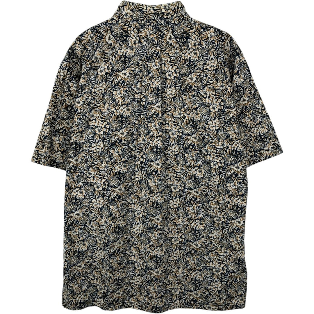 80s-90'S Reyn Spooner Joe Kealohas Floral Pullover Hawaiian Aloha Shirt Box Shirt Men's Size M cotton black type Vintage Second Hand