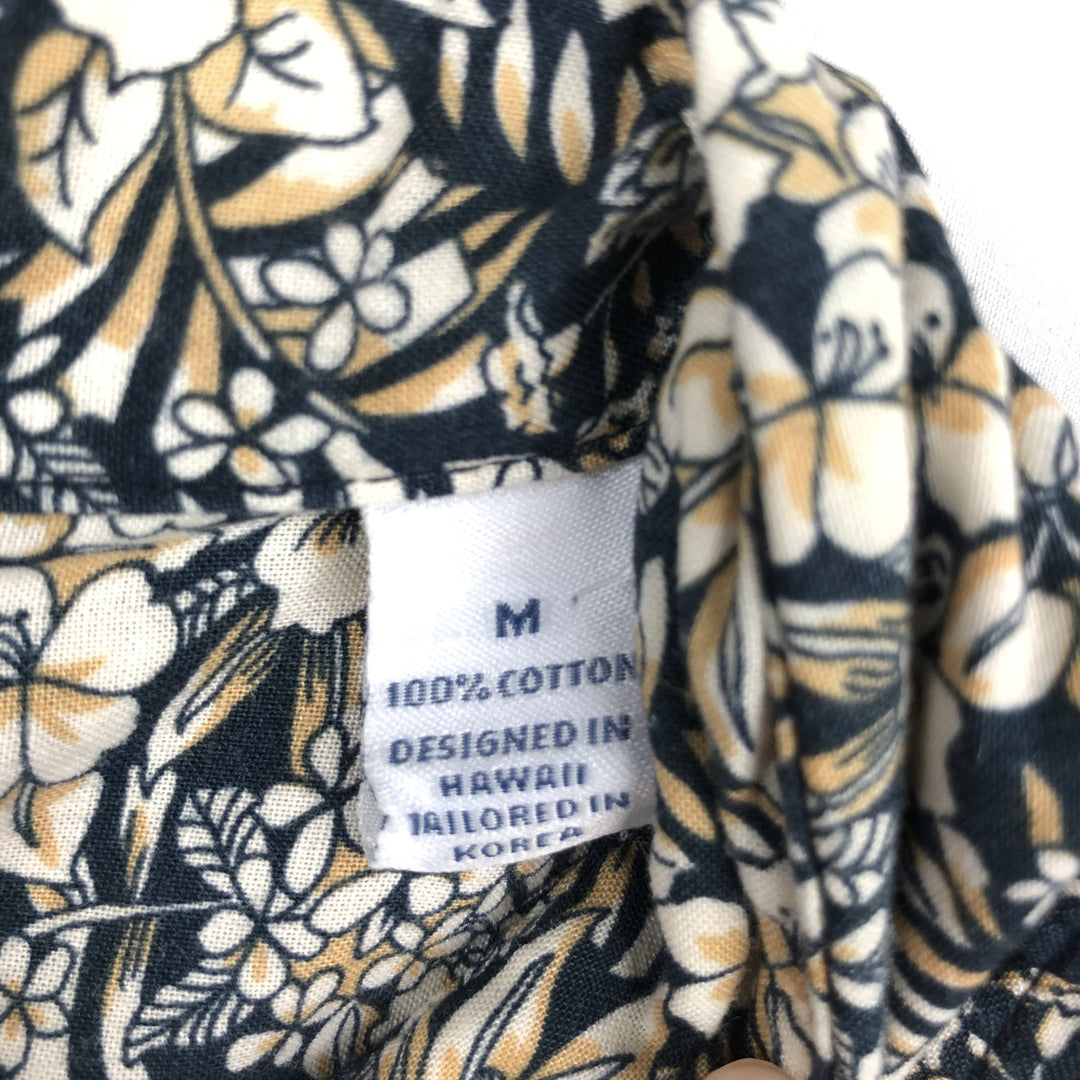 80s-90'S Reyn Spooner Joe Kealohas Floral Pullover Hawaiian Aloha Shirt Box Shirt Men's Size M cotton black type Vintage Second Hand
