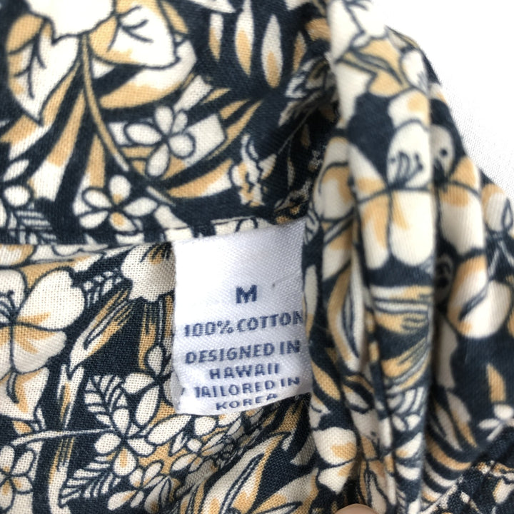80s-90'S Reyn Spooner Joe Kealohas Floral Pullover Hawaiian Aloha Shirt Box Shirt Men's Size M cotton black type Vintage Second Hand