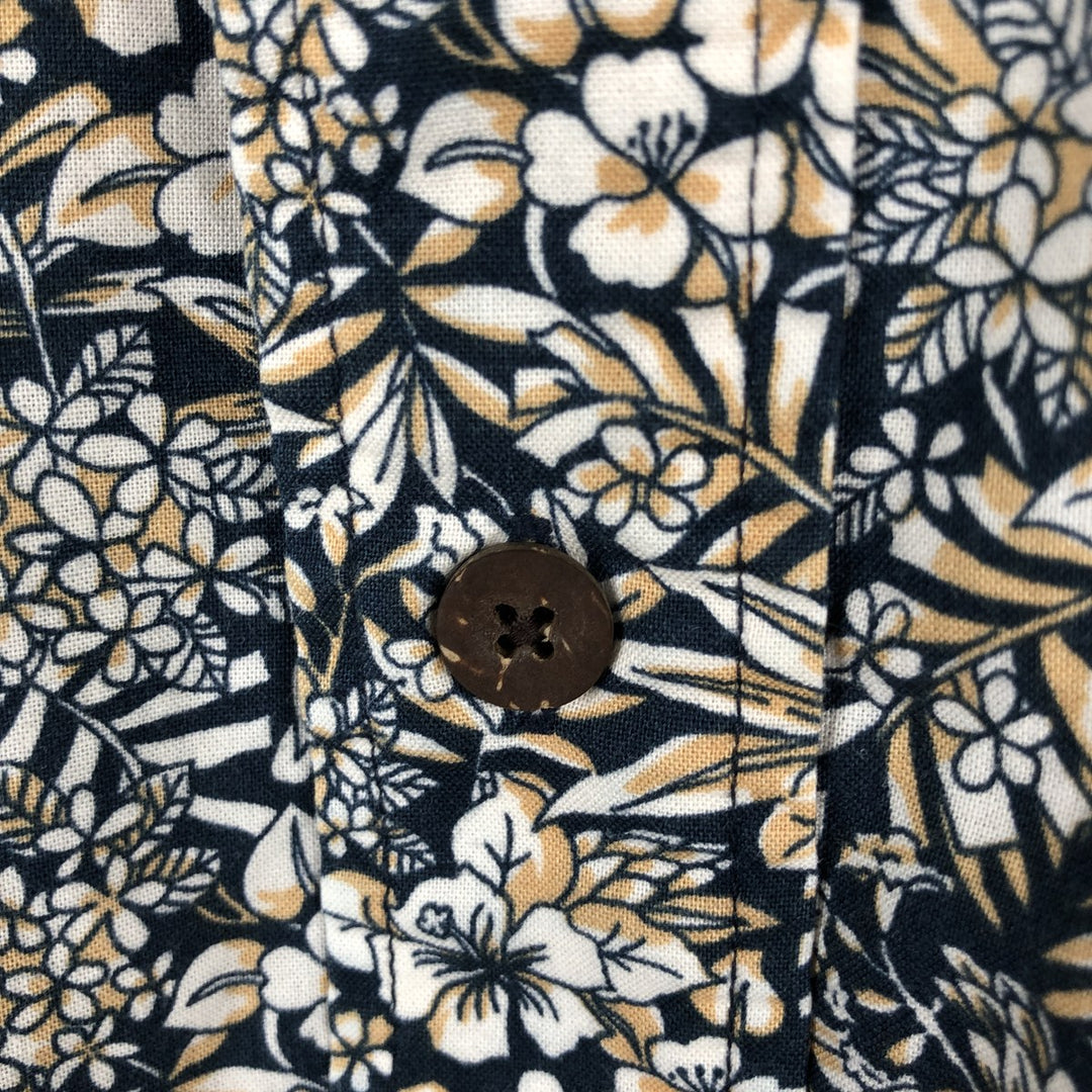 80s-90'S Reyn Spooner Joe Kealohas Floral Pullover Hawaiian Aloha Shirt Box Shirt Men's Size M cotton black type Vintage Second Hand