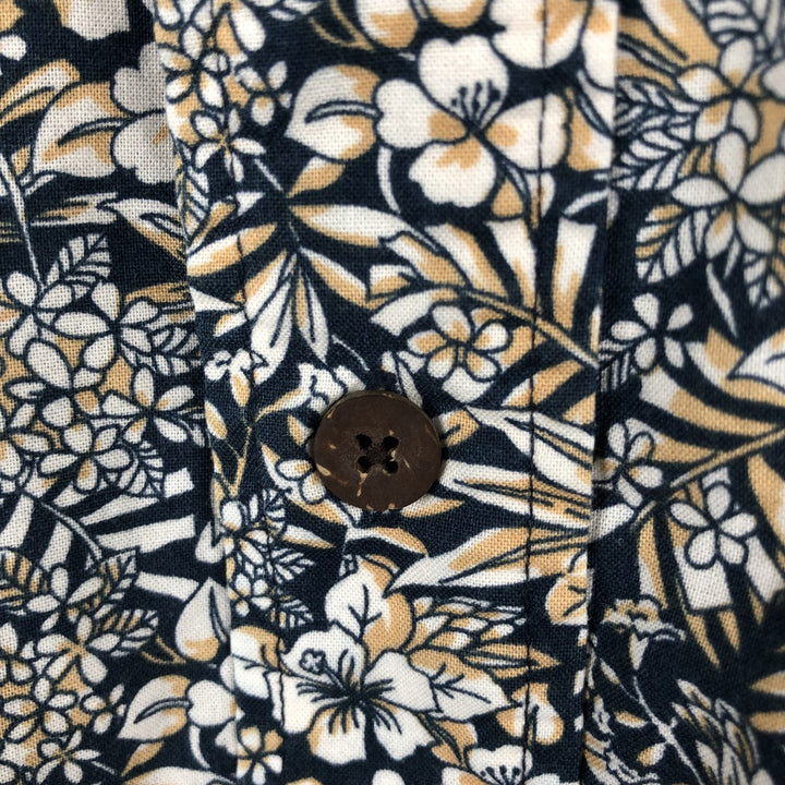 80s-90'S Reyn Spooner Joe Kealohas Floral Pullover Hawaiian Aloha Shirt Box Shirt Men's Size M cotton black type Vintage Second Hand