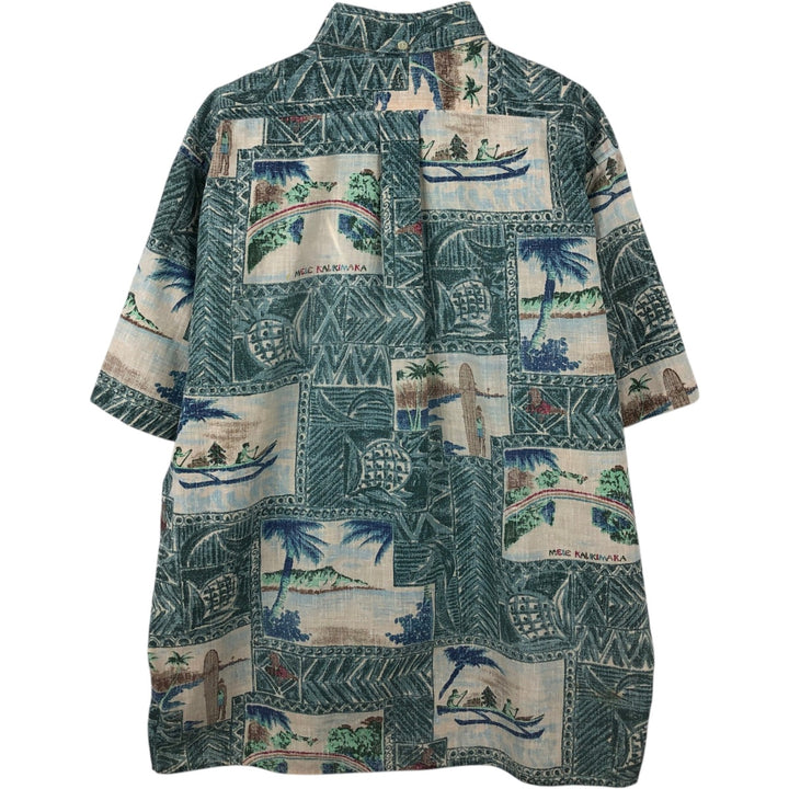 Reyn Spooner MELE KALIKIMAKA Christmas Limited Edition All-Over Print Button-Down Hawaiian Aloha Shirt Box Shirt Made in USA unclear Blue type light blue Vintage Second Hand