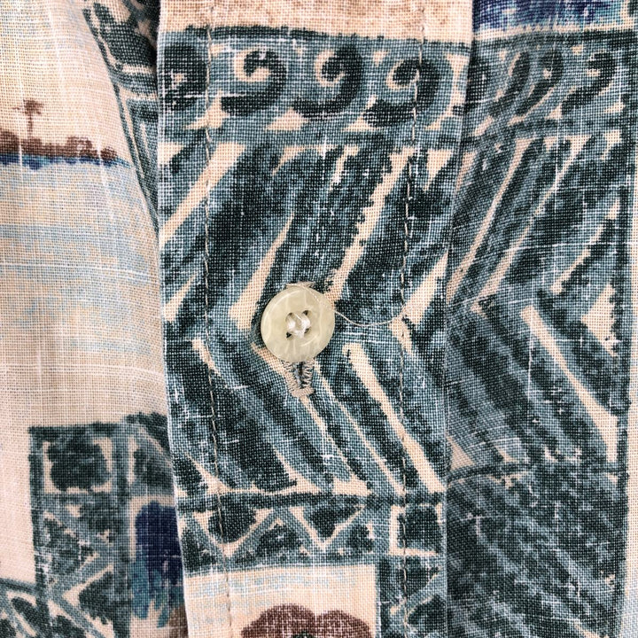 Reyn Spooner MELE KALIKIMAKA Christmas Limited Edition All-Over Print Button-Down Hawaiian Aloha Shirt Box Shirt Made in USA unclear Blue type light blue Vintage Second Hand