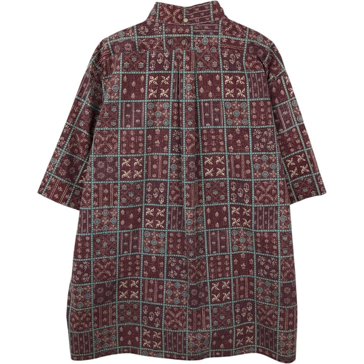90'S Reyn Spooner Commemorative Classics all-over print button-down Hawaiian Aloha shirt, boxy shirt, made in Hawaii. cotton red type reddish brown Vintage Second Hand