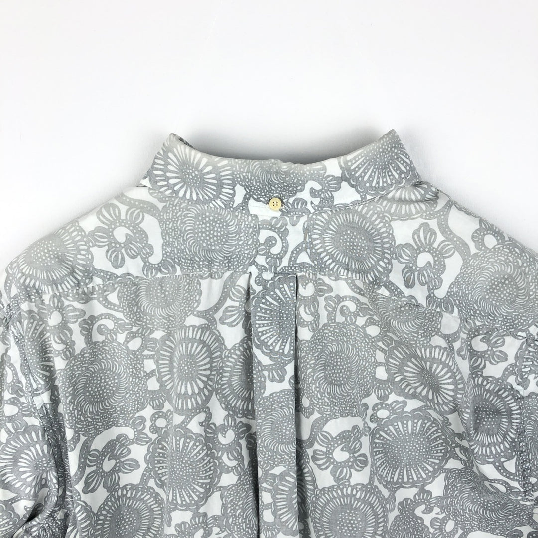90'S Reyn Spooner Swimwear Tag All-over Botanical Pattern Pullover Button-Down Aloha Shirt Men's XL (approx.) cotton white type Vintage Second Hand