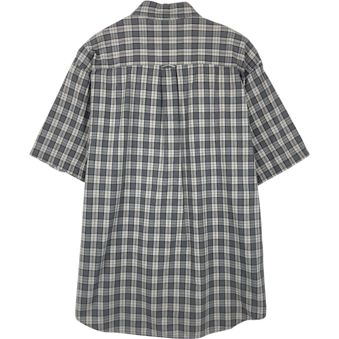 Eddie Bauer short sleeve button down check shirt, men's XL size unclear gray type Vintage Second Hand