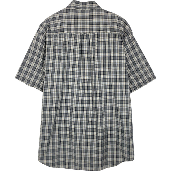 Eddie Bauer short sleeve button down check shirt, men's XL size unclear gray type Vintage Second Hand