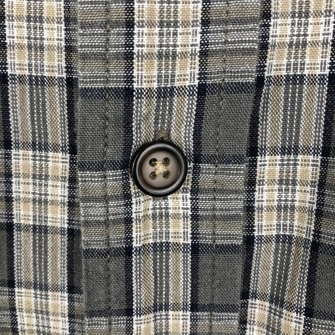 Eddie Bauer short sleeve button down check shirt, men's XL size unclear gray type Vintage Second Hand