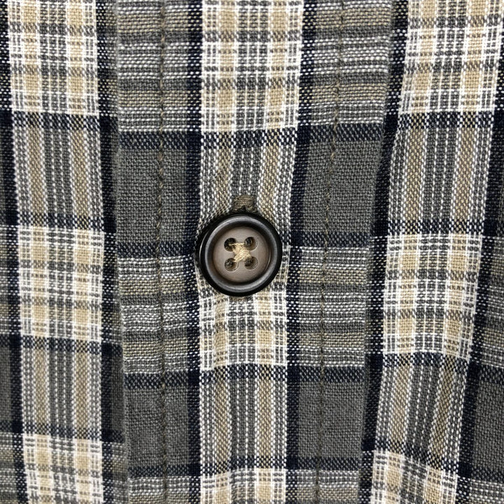 Eddie Bauer short sleeve button down check shirt, men's XL size unclear gray type Vintage Second Hand