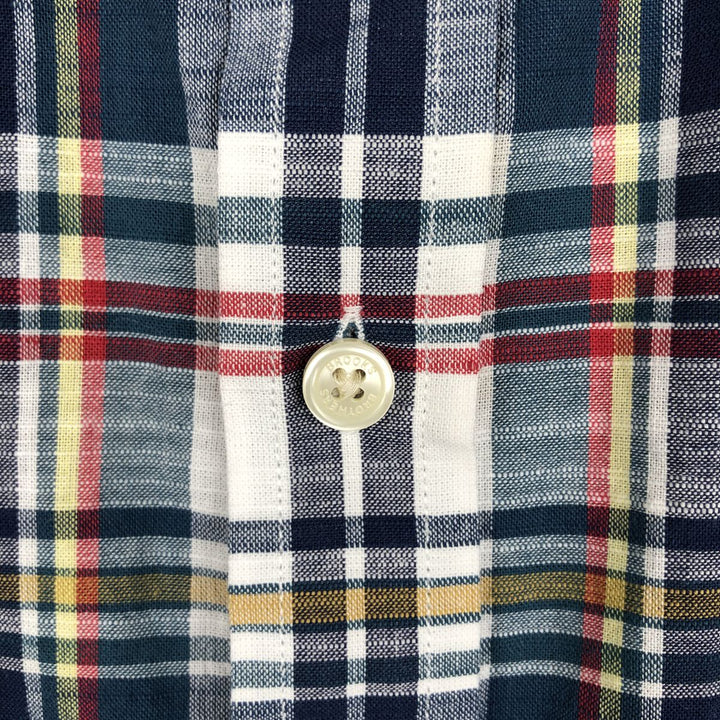 Brooks Brothers Est.1818 REGENT FIT Madras Check Short-Sleeve Button-Down Check Shirt (Men's Size M) cotton blue type Vintage Second Hand