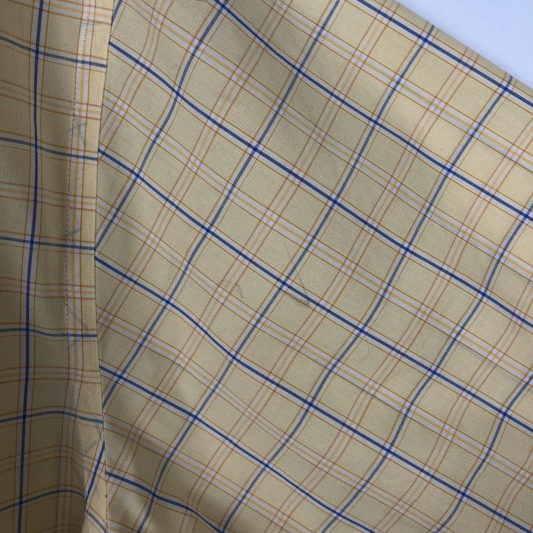 Brooks Brothers 346 short sleeve button down check shirt, men's size L cotton yellow type Vintage Second Hand