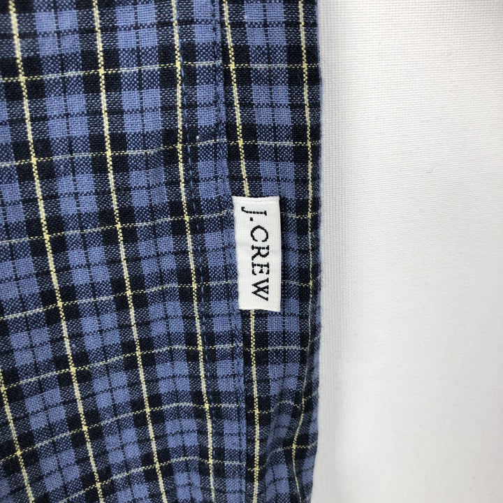 J.Crew Short-Sleeve Button-Down Check Shirt, Men's Size XL (approx.) cotton blue type Vintage Second Hand