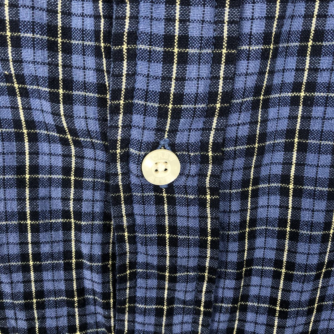 J.Crew Short-Sleeve Button-Down Check Shirt, Men's Size XL (approx.) cotton blue type Vintage Second Hand