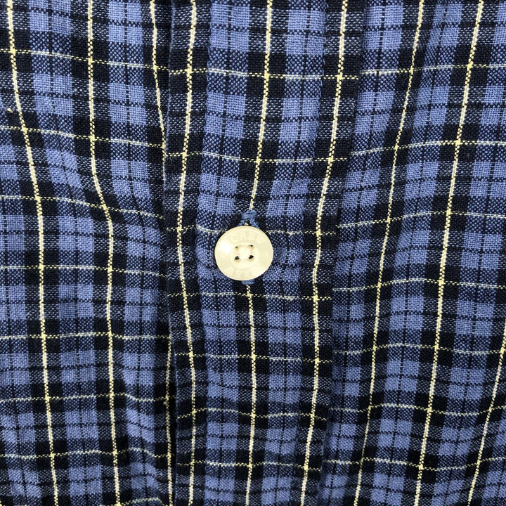 J.Crew Short-Sleeve Button-Down Check Shirt, Men's Size XL (approx.) cotton blue type Vintage Second Hand