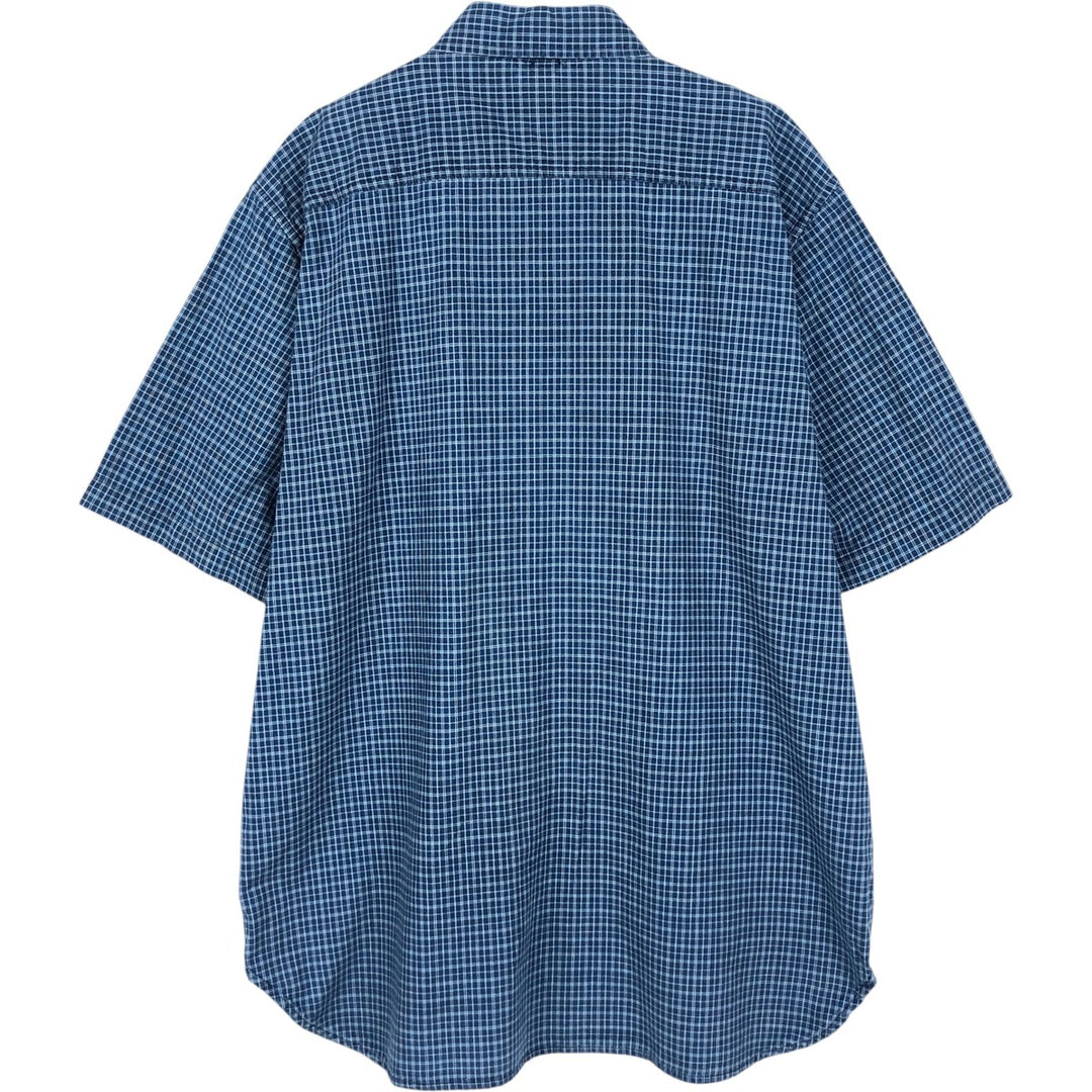 90'S GAP Old Gap Short Sleeve Button Down Check Shirt Men's L Size Vintage cotton blue type Vintage Second Hand