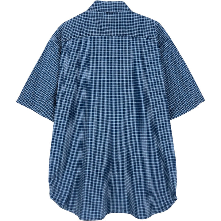90'S GAP Old Gap Short Sleeve Button Down Check Shirt Men's L Size Vintage cotton blue type Vintage Second Hand