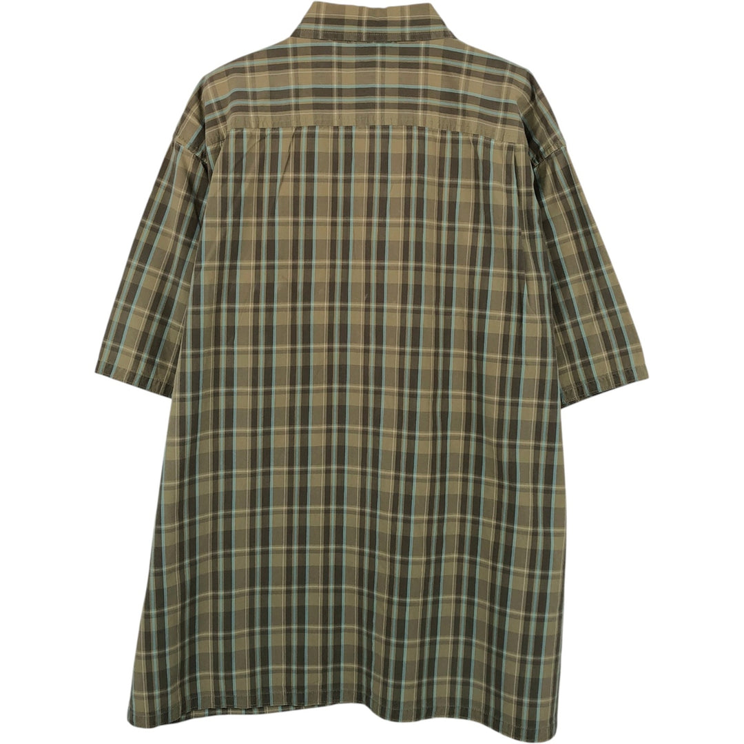 90'S GAP Old Gap Short Sleeve Cotton Check Shirt Box Shirt Men's L Size Vintage cotton Khaki type Vintage Second Hand