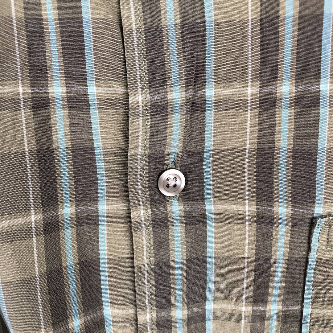 90'S GAP Old Gap Short Sleeve Cotton Check Shirt Box Shirt Men's L Size Vintage cotton Khaki type Vintage Second Hand