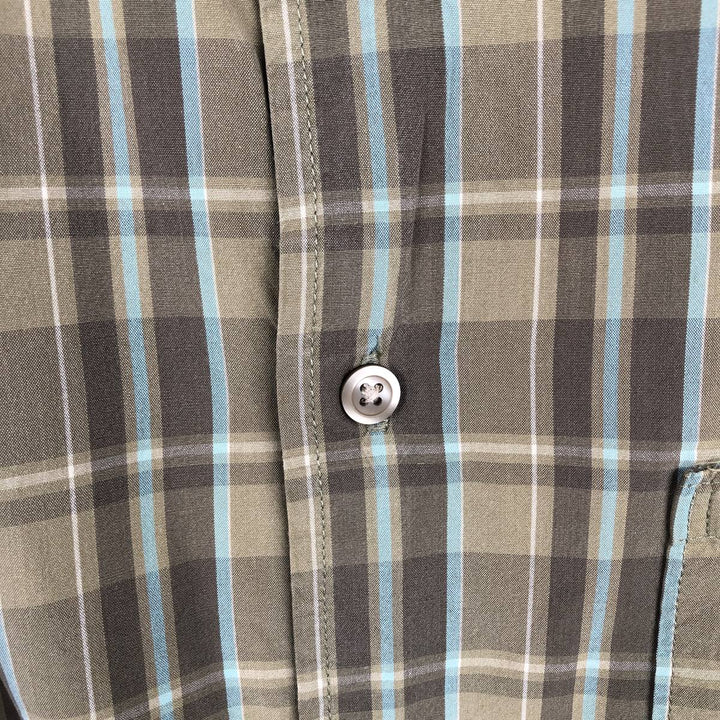 90'S GAP Old Gap Short Sleeve Cotton Check Shirt Box Shirt Men's L Size Vintage cotton Khaki type Vintage Second Hand