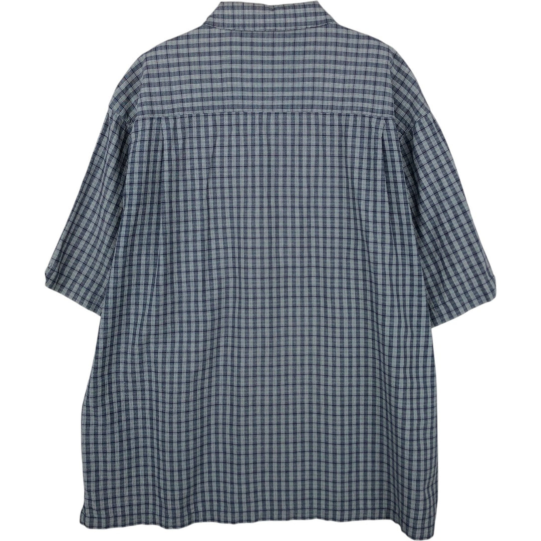90s-00'S Columbia Short Sleeve Cotton Check Shirt Box Shirt Men's L Size Vintage cotton navy blue type Vintage Second Hand