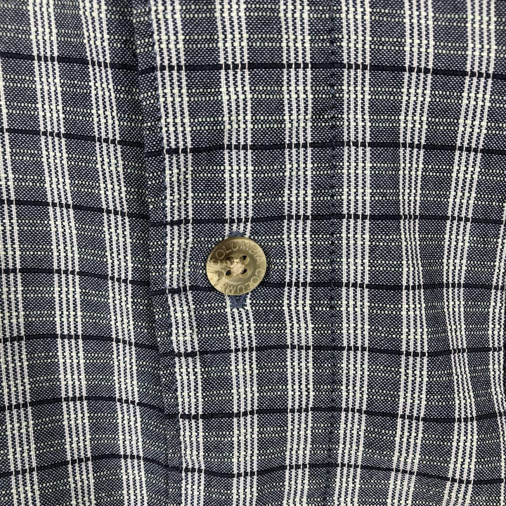 90s-00'S Columbia Short Sleeve Cotton Check Shirt Box Shirt Men's L Size Vintage cotton navy blue type Vintage Second Hand