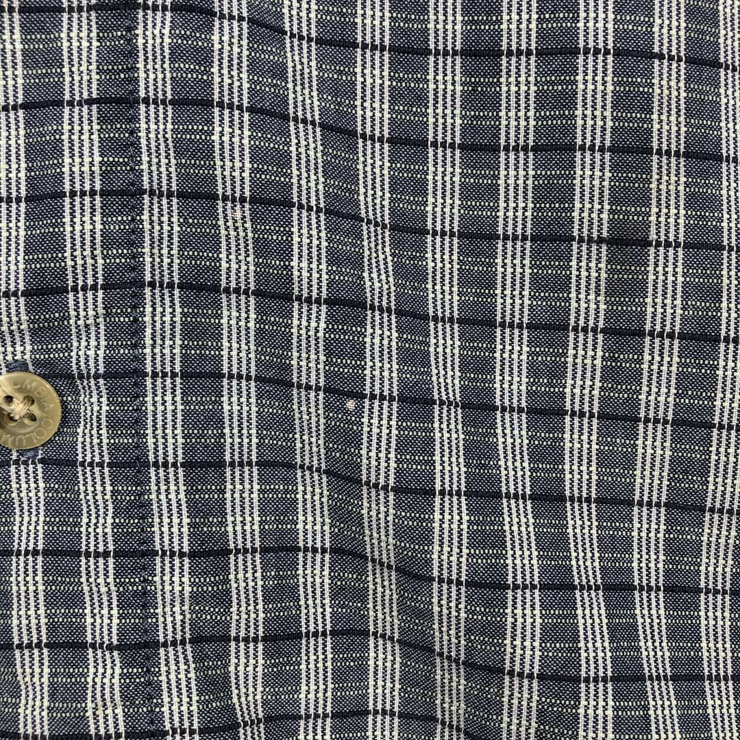 90s-00'S Columbia Short Sleeve Cotton Check Shirt Box Shirt Men's L Size Vintage cotton navy blue type Vintage Second Hand