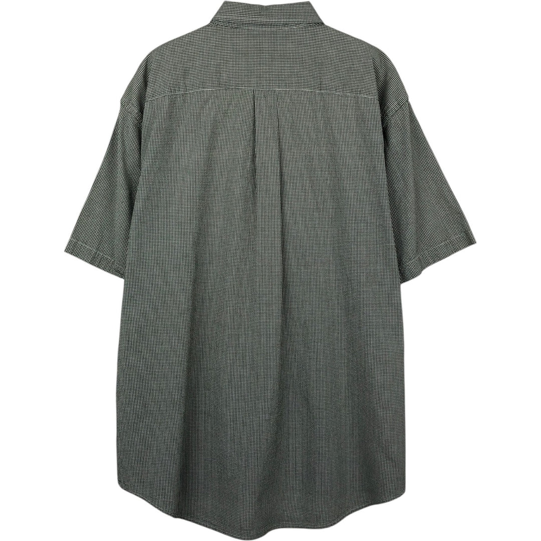 90'S GAP Old Gap Seersucker Short-Sleeve Button-Down Check Shirt Men's Size L (approx.) Vintage cotton Green type dark green Vintage Second Hand