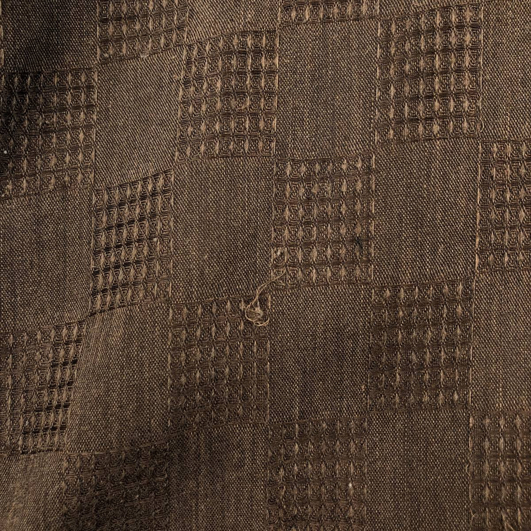 Permafitt All-over print short-sleeved open-collar shirt, boxy style, men's size L equivalent. unclear brown type Vintage Second Hand