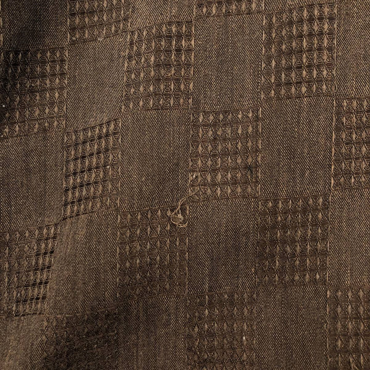 Permafitt All-over print short-sleeved open-collar shirt, boxy style, men's size L equivalent. unclear brown type Vintage Second Hand