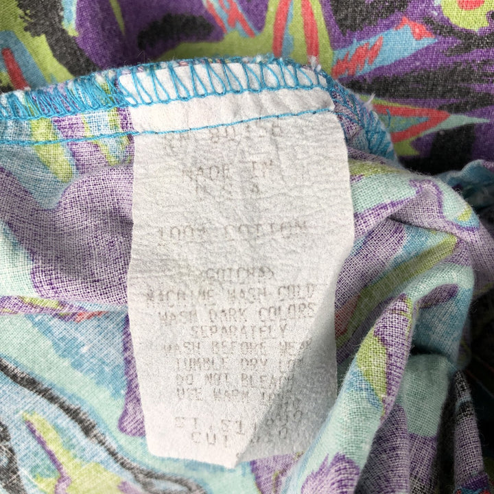 GOTCHA all-over print short-sleeved cotton shirt, made in USA, men's size S equivalent, vintage. cotton Blue type light blue Vintage Second Hand
