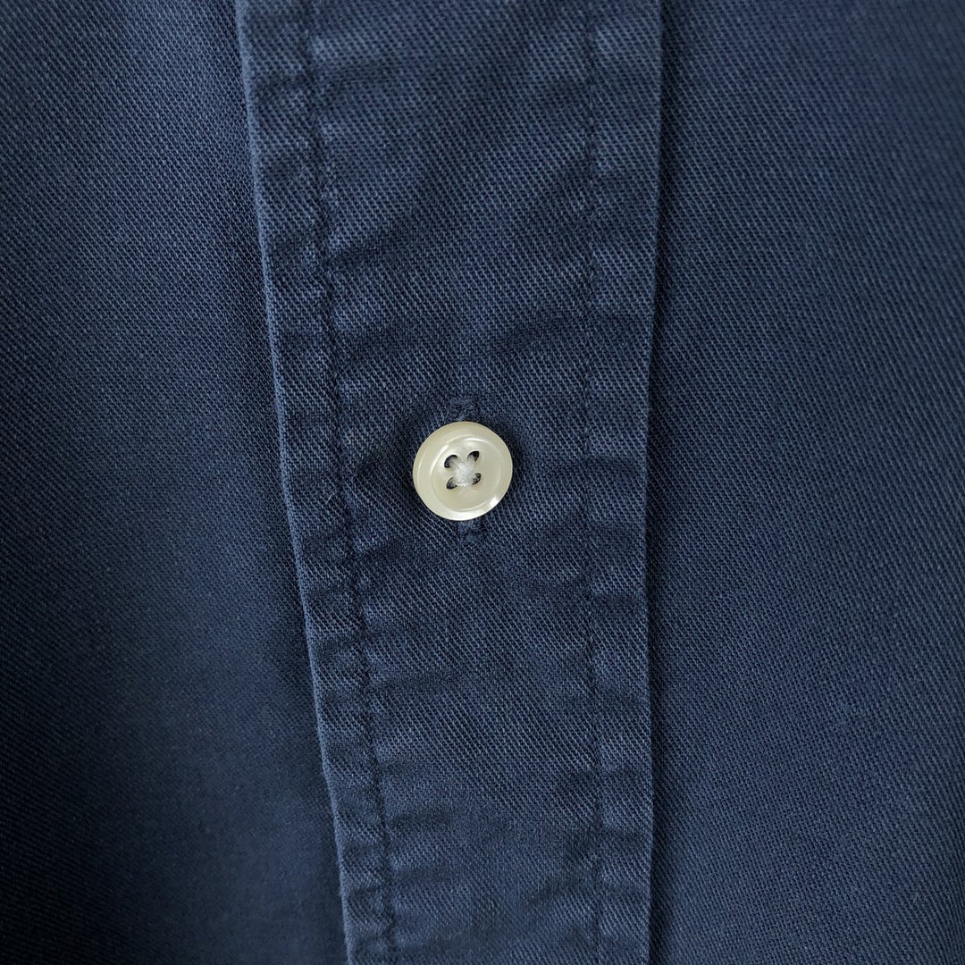 Ralph Lauren BLAIRE short sleeve button down shirt, men's size L cotton navy blue type Vintage Second Hand