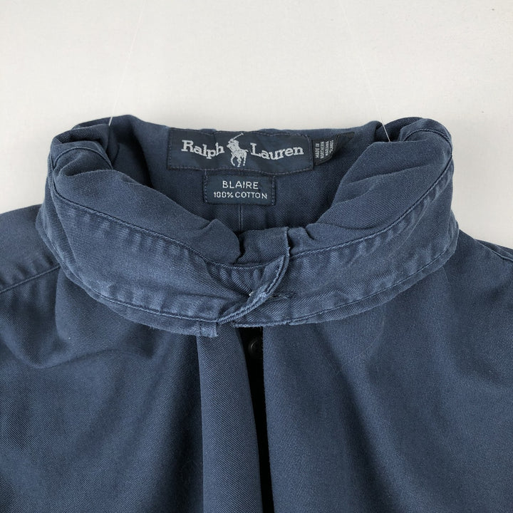 Ralph Lauren BLAIRE short sleeve button down shirt, men's size L cotton navy blue type Vintage Second Hand