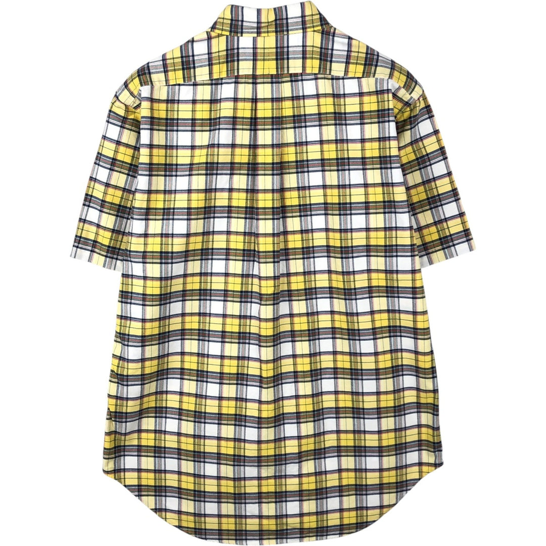 Ralph Lauren Classic Fit Short Sleeve Button Down Check Shirt Men's M cotton yellow type Vintage Second Hand