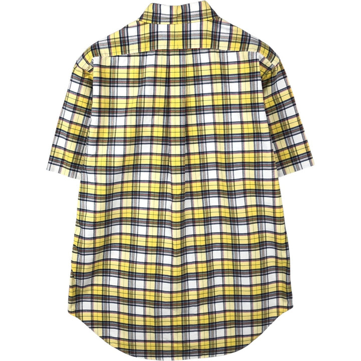 Ralph Lauren Classic Fit Short Sleeve Button Down Check Shirt Men's M cotton yellow type Vintage Second Hand