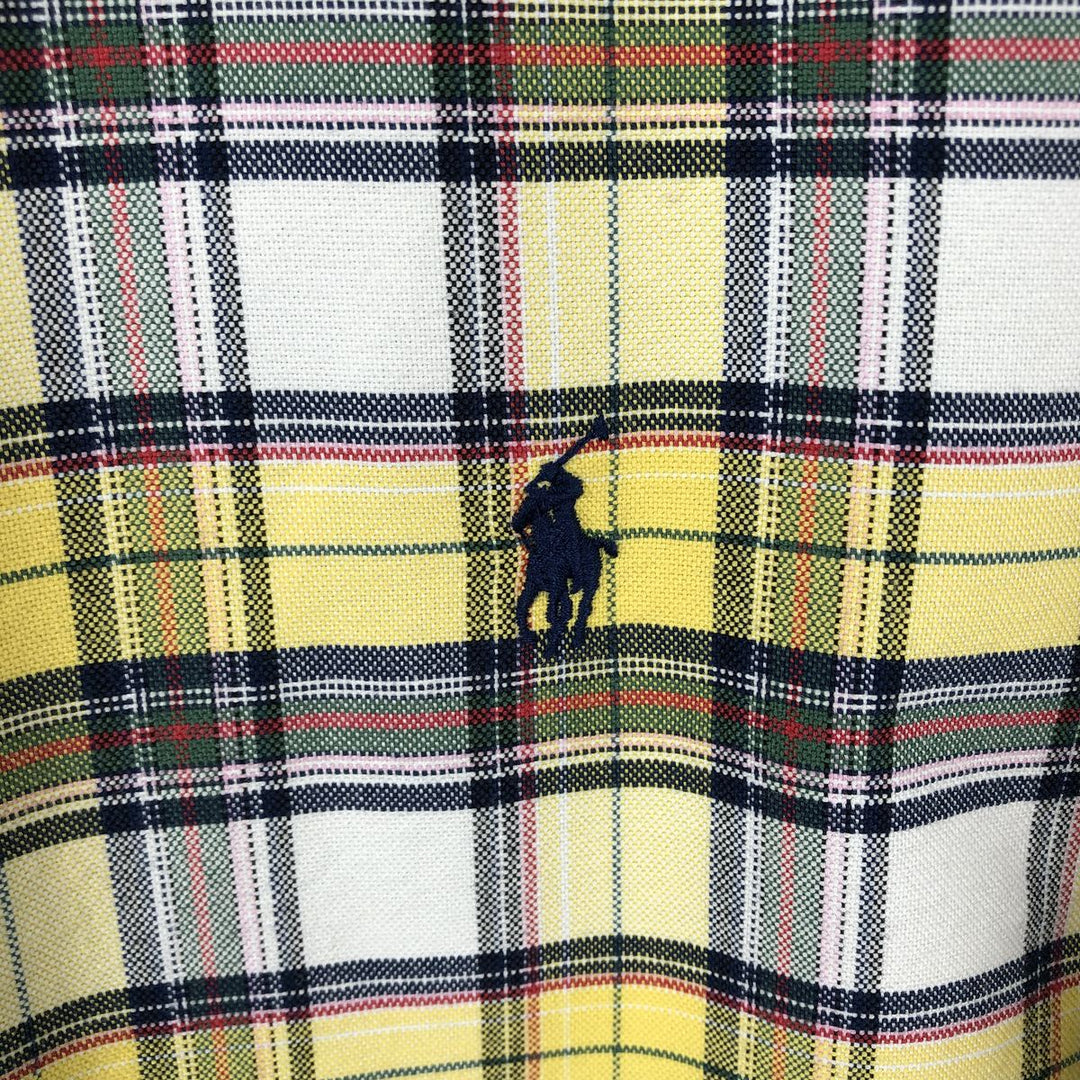 Ralph Lauren Classic Fit Short Sleeve Button Down Check Shirt Men's M cotton yellow type Vintage Second Hand