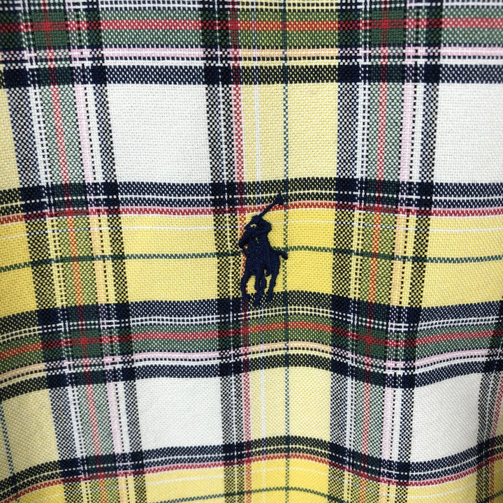 Ralph Lauren Classic Fit Short Sleeve Button Down Check Shirt Men's M cotton yellow type Vintage Second Hand
