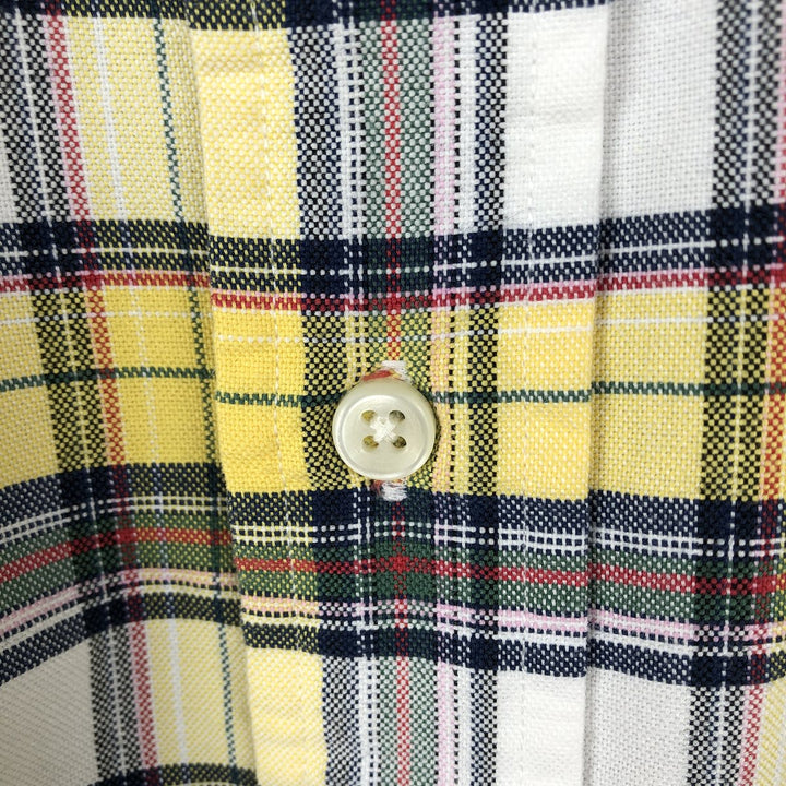 Ralph Lauren Classic Fit Short Sleeve Button Down Check Shirt Men's M cotton yellow type Vintage Second Hand