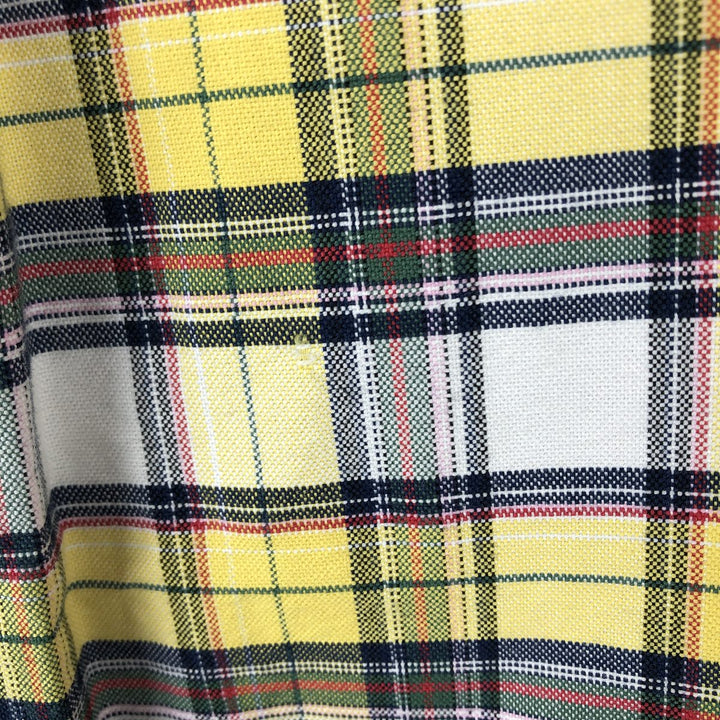 Ralph Lauren Classic Fit Short Sleeve Button Down Check Shirt Men's M cotton yellow type Vintage Second Hand