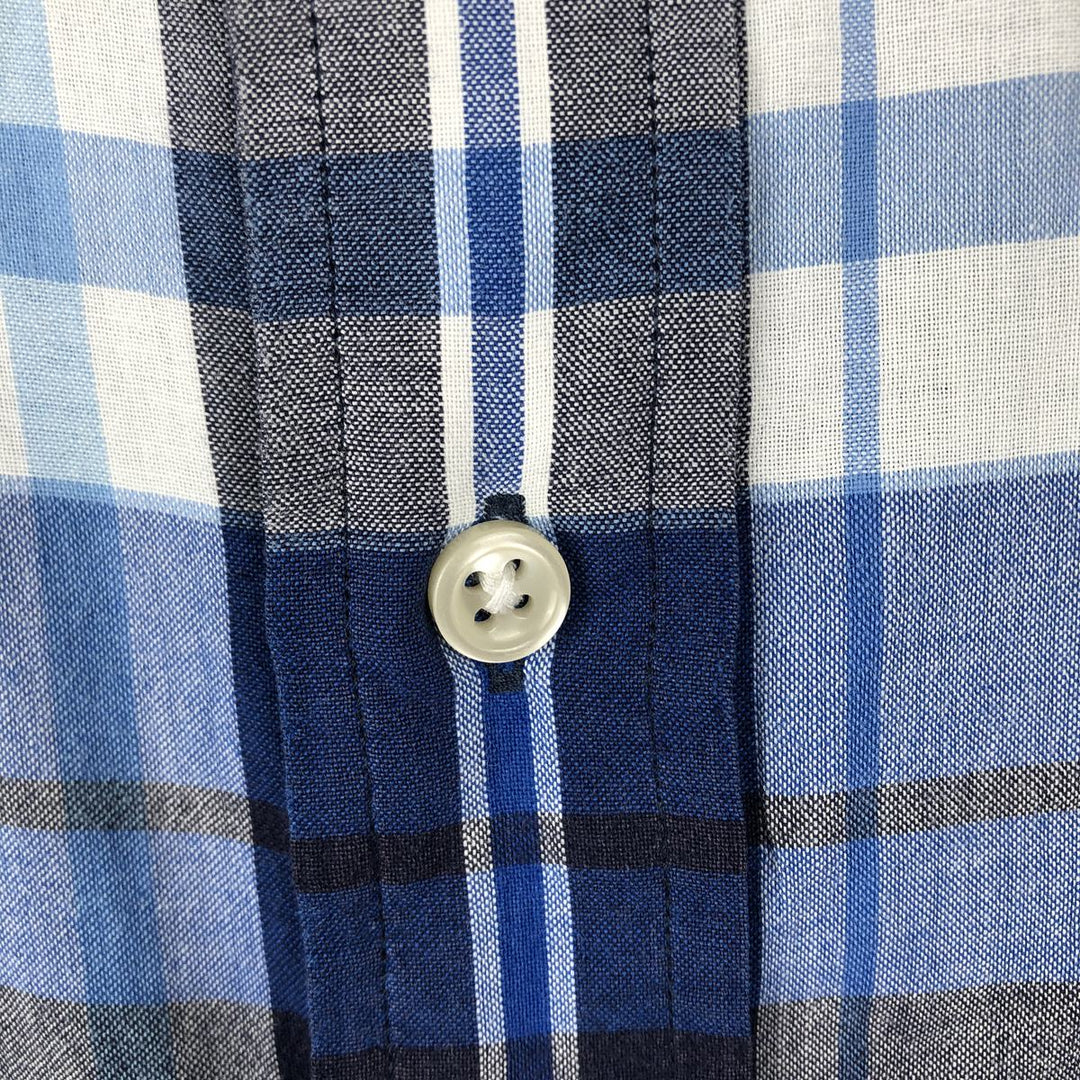 Ralph Lauren Classic Fit short sleeve button down check shirt for men, size XXL cotton blue type Vintage Second Hand