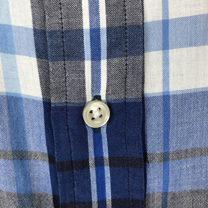 Ralph Lauren Classic Fit short sleeve button down check shirt for men, size XXL cotton blue type Vintage Second Hand