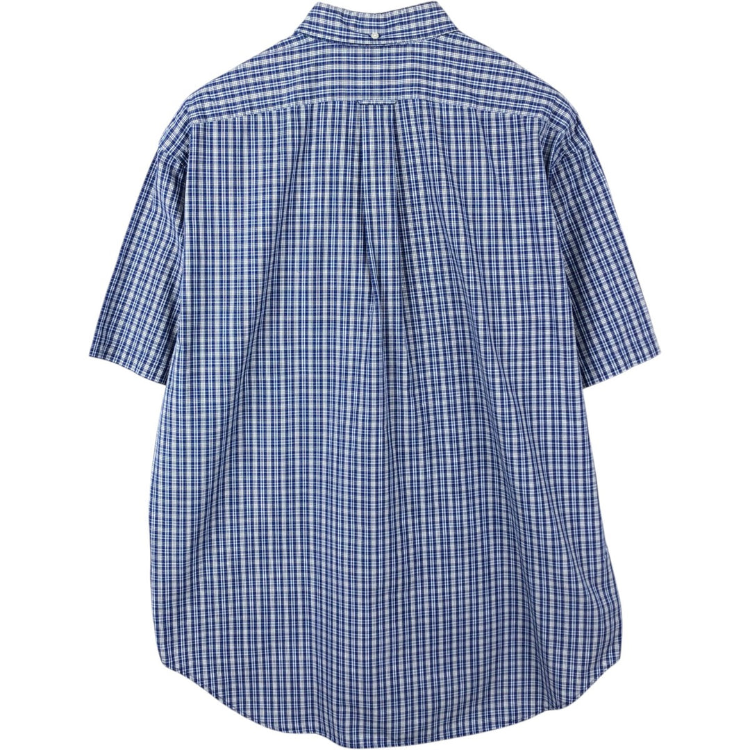 Ralph Lauren BARTLETT short sleeve button down check shirt, men's XL size cotton blue type Vintage Second Hand