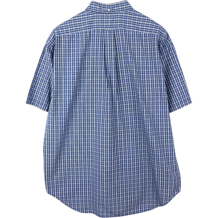 Ralph Lauren BARTLETT short sleeve button down check shirt, men's XL size cotton blue type Vintage Second Hand